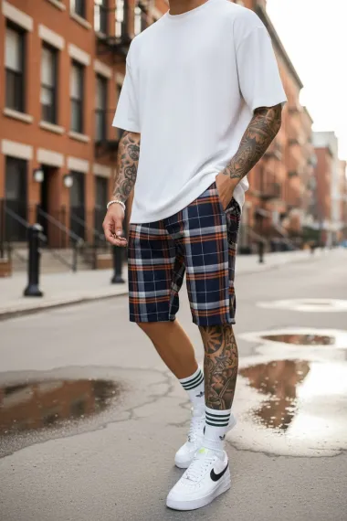 Pantaloni scurti casual carouri 13331 D4-1.3