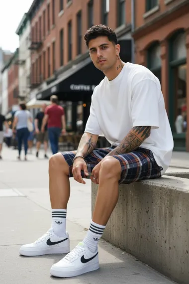 Pantaloni scurti casual carouri 13331 D4-1.3