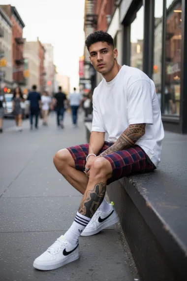 Pantaloni scurti casual carouri 13333 D6-4.1