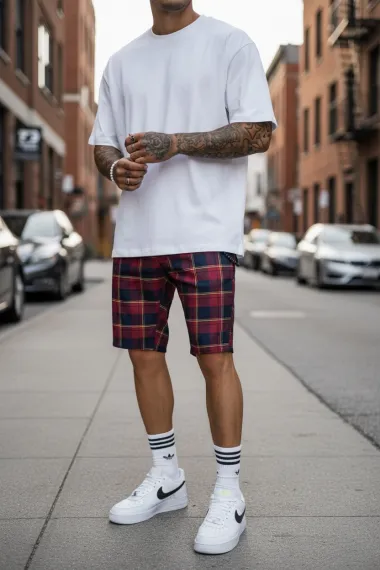 Pantaloni scurti casual carouri 13333 D6-4.1