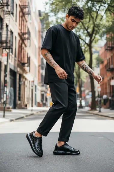 Adidasi barbati casual, negri 0956 n9-4