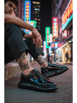 Adidasi barbati casual, negri 0957 T14-2