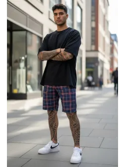 Pantaloni scurti casual, cu imprimeu, 13141 D4-3.2