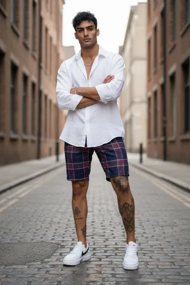 Pantaloni scurti casual, cu imprimeu, 13143 D4-3.3