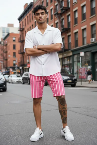 Pantaloni scurti casual, cu imprimeu, 13144