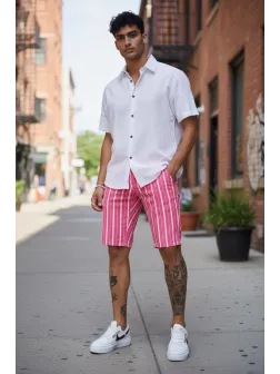 Pantaloni scurti casual, cu imprimeu, 13144