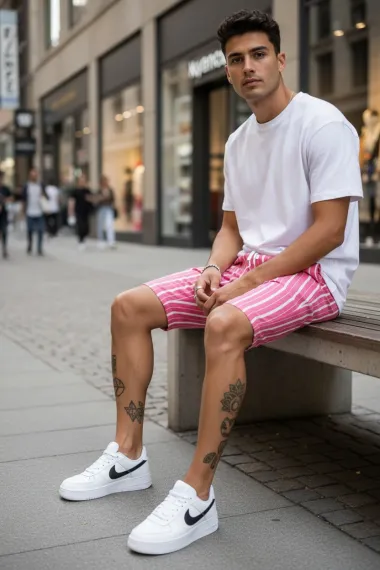 Pantaloni scurti casual, cu imprimeu, 13144