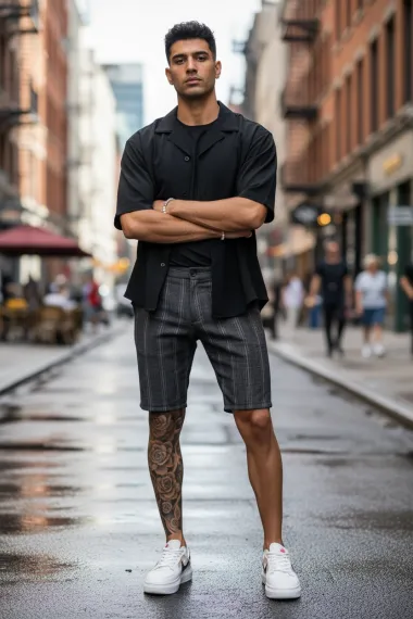 Pantaloni scurti casual, cu imprimeu, 13145 O2-6.3