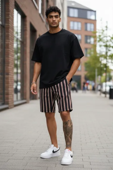 Pantaloni scurti casual, cu imprimeu, 13147 D4-3.3