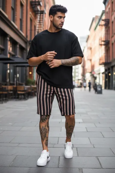 Pantaloni scurti casual, cu imprimeu, 13147 D4-3.3