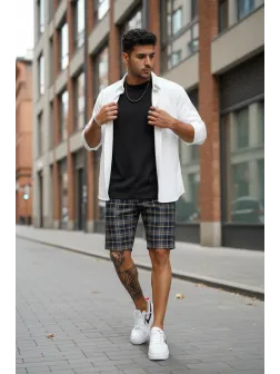 Pantaloni scurti casual, cu imprimeu, 13160