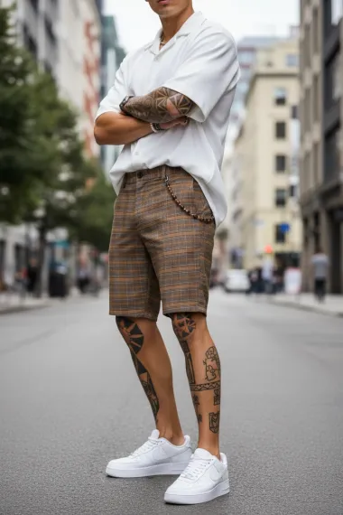 Pantaloni scurti casual, cu imprimeu, 13164 N2