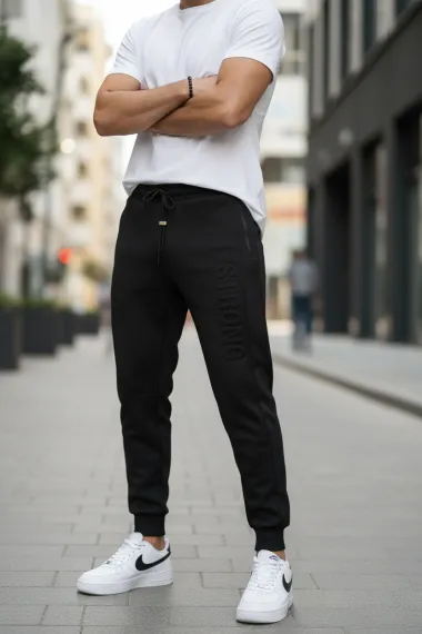 Pantaloni de trening negri conici GG23 22A-2.3