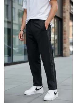 Pantaloni de trening negri conici GG26 22A-3.3 Pantaloni de trening negri conici GG26 22A-3.3