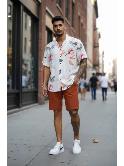 Pantaloni scurti casual, caramizii 13058 D3-5.3