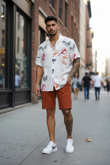 Pantaloni scurti casual, caramizii 13058 D3-5.3