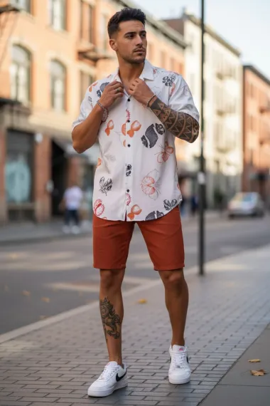 Pantaloni scurti casual, caramizii 13058 D3-5.3