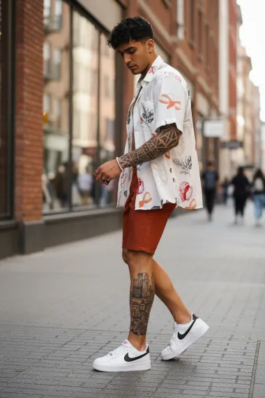 Pantaloni scurti casual, caramizii 13058 D3-5.3