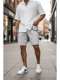 Pantaloni scurti casual gri deschis 13058