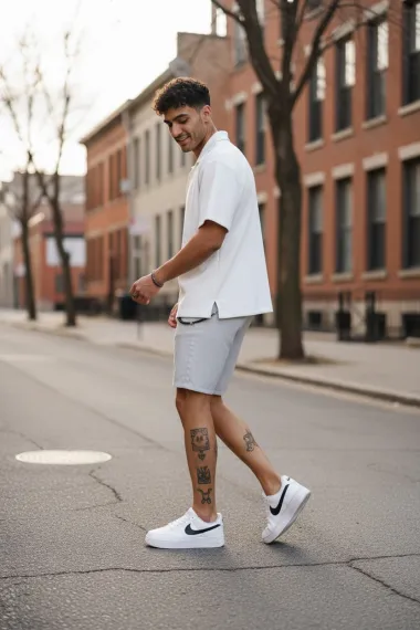 Pantaloni scurti casual gri deschis 13058