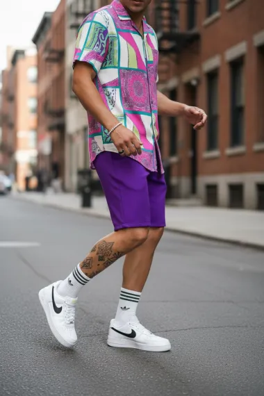 Pantaloni scurti casual, mov 13058 O4-3.2