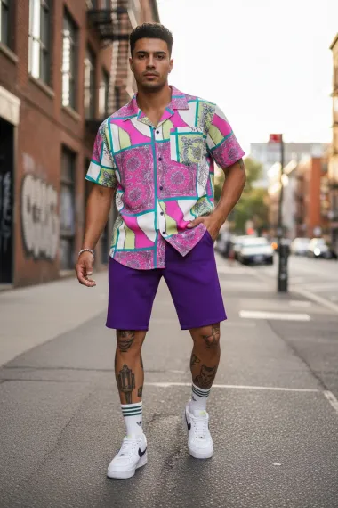 Pantaloni scurti casual, mov 13058 O4-3.2