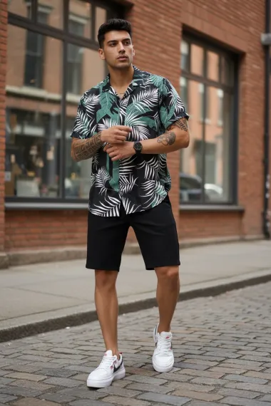 Pantaloni scurti casual, negri 13058 O4-3.2