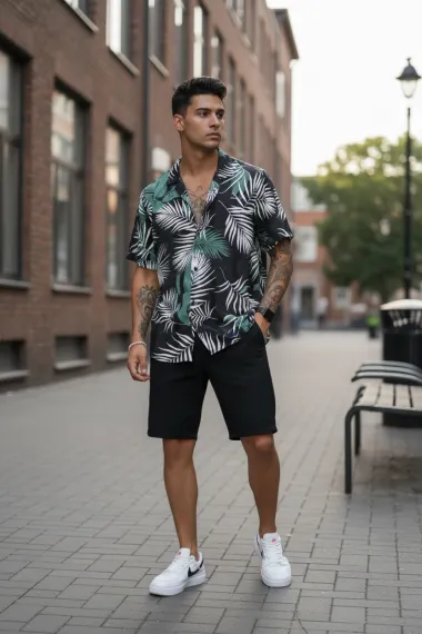 Pantaloni scurti casual, negri 13058 O4-3.2