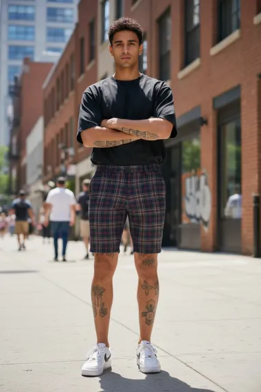 Pantaloni scurti casual, cu imprimeu, 13112 D4-3.3