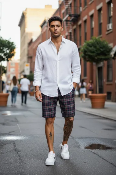 Pantaloni scurti casual, cu imprimeu, 13112 D4-3.3