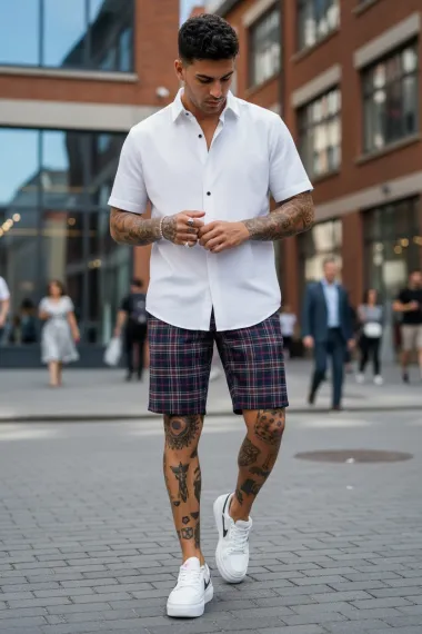 Pantaloni scurti casual, cu imprimeu, 13112 D4-3.3