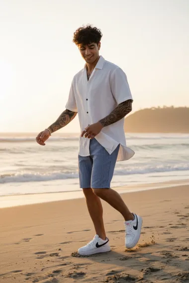 Pantaloni scurti casual, cu imprimeu, 13115 O6-2.1