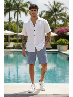 Pantaloni scurti casual, cu imprimeu, 13115 O6-2.1