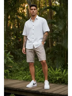 Pantaloni scurti casual, cu imprimeu, 13116 D4-3.3