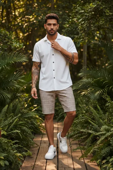 Pantaloni scurti casual, cu imprimeu, 13116 D4-3.3