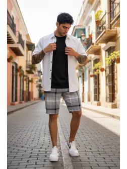 Pantaloni scurti casual, cu imprimeu, 13117 14-4.3