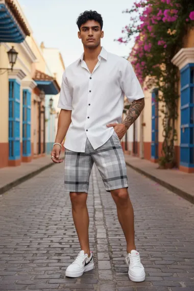 Pantaloni scurti casual, cu imprimeu, 13117 14-4.1