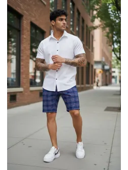 Pantaloni scurti casual, cu imprimeu, 13121