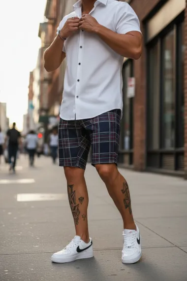 Pantaloni scurti casual, cu imprimeu, 13122 D4-3.3