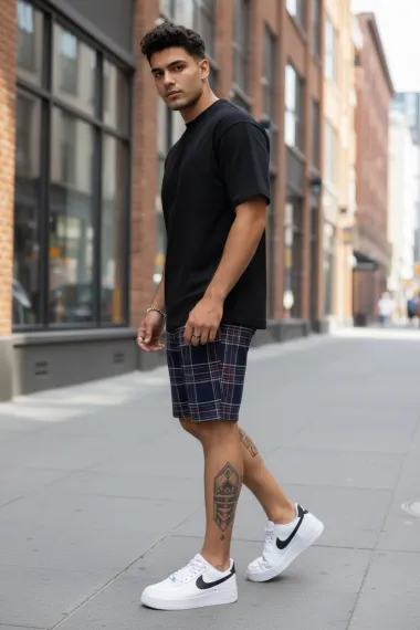 Pantaloni scurti casual, cu imprimeu, 13122 D4-3.3