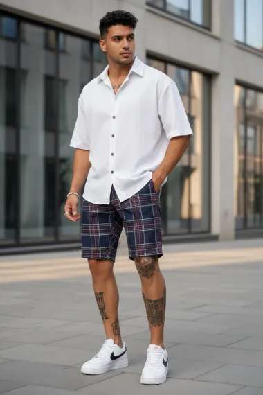 Pantaloni scurti casual, cu imprimeu, 13122 D4-3.3