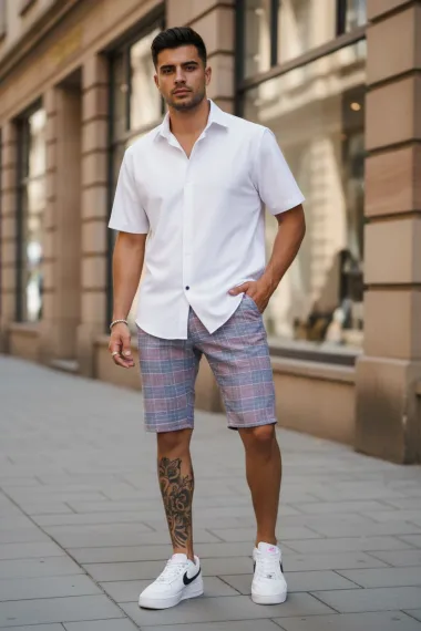 Pantaloni scurti casual, cu imprimeu, 13123