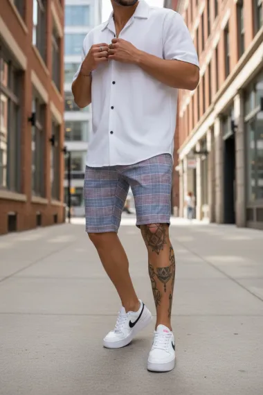 Pantaloni scurti casual, cu imprimeu, 13123