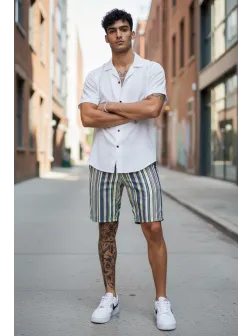 Pantaloni scurti casual, cu imprimeu, 13124 14-3.3