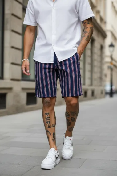 Pantaloni scurti casual, cu imprimeu, 13126 D4-3.2