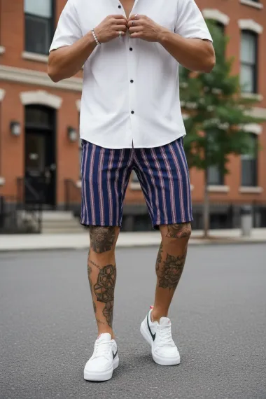 Pantaloni scurti casual, cu imprimeu, 13126 D4-3.2