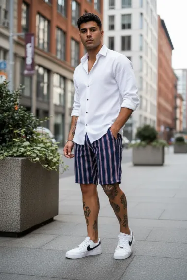 Pantaloni scurti casual, cu imprimeu, 13126 D4-3.2