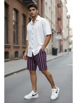 Pantaloni scurti casual, cu imprimeu, 13127 