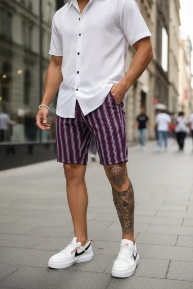 Pantaloni scurti casual, cu imprimeu, 13127 