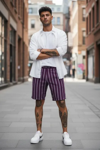 Pantaloni scurti casual, cu imprimeu, 13127 